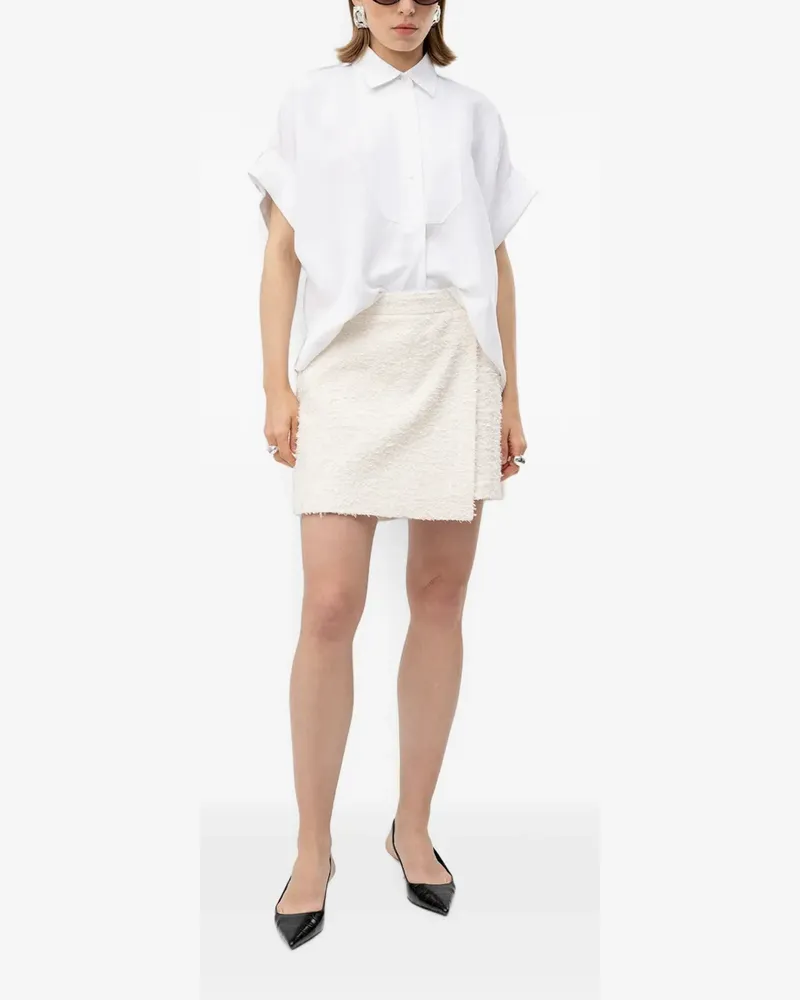 HUGO BOSS bouclé wrap-front shorts - Nude Nude