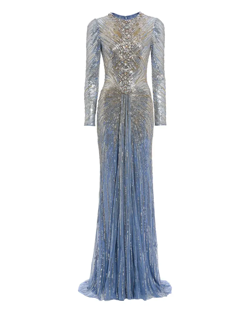 Jenny Packham Wiona Abendkleid mit Pailletten - Blau Blau