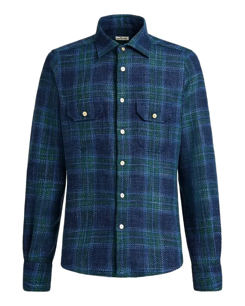 Kiton Hemd mit Schottenkaro - Blau Blau