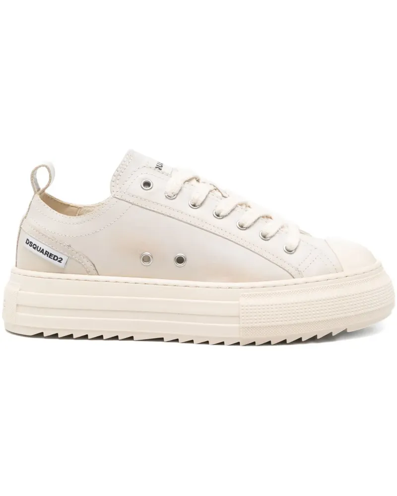 Dsquared2 leather platform trainers - Weiß Weiß