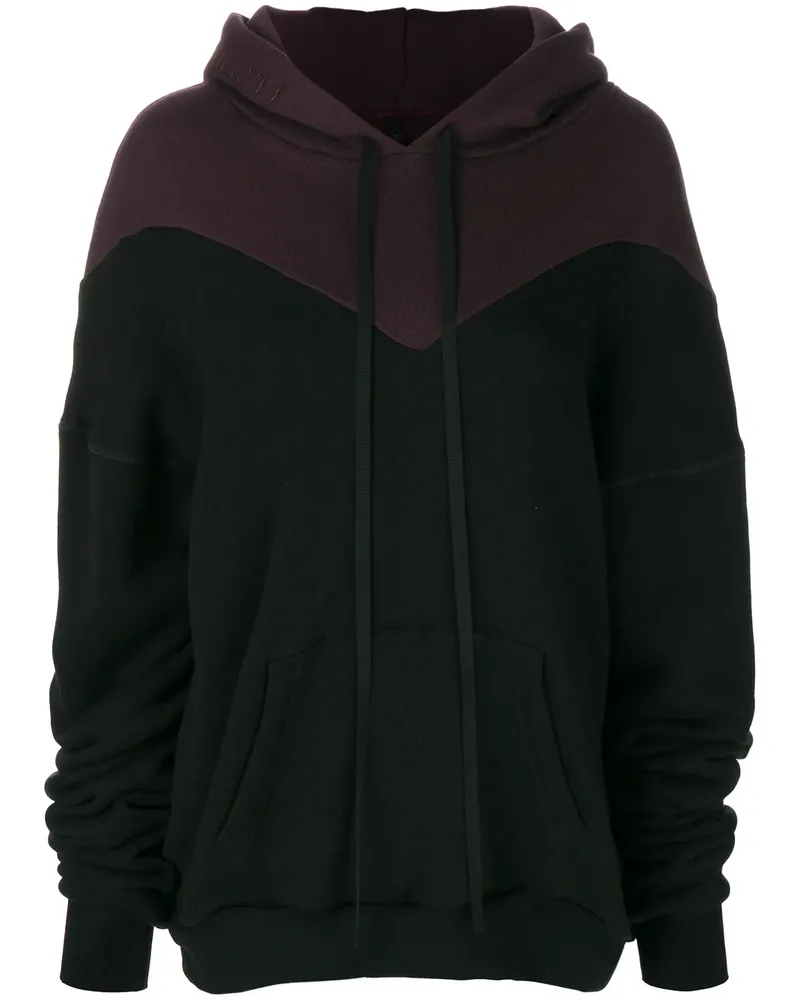 Unravel Kapuzenpullover in Colour-Block-Optik - Schwarz Schwarz
