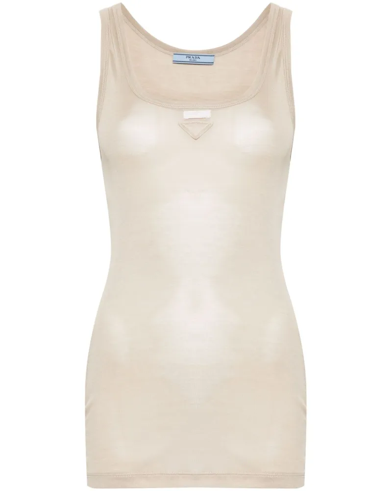 Prada Tanktop mit Triangel-Logo - Nude Nude