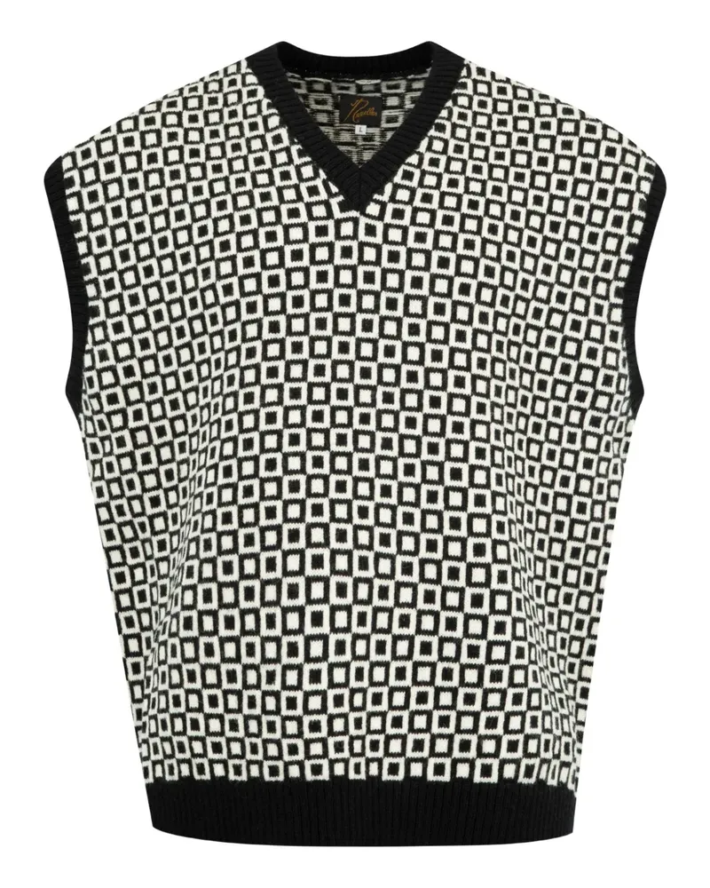 NEEDLES Gemusterter Pullunder - Weiß Weiß