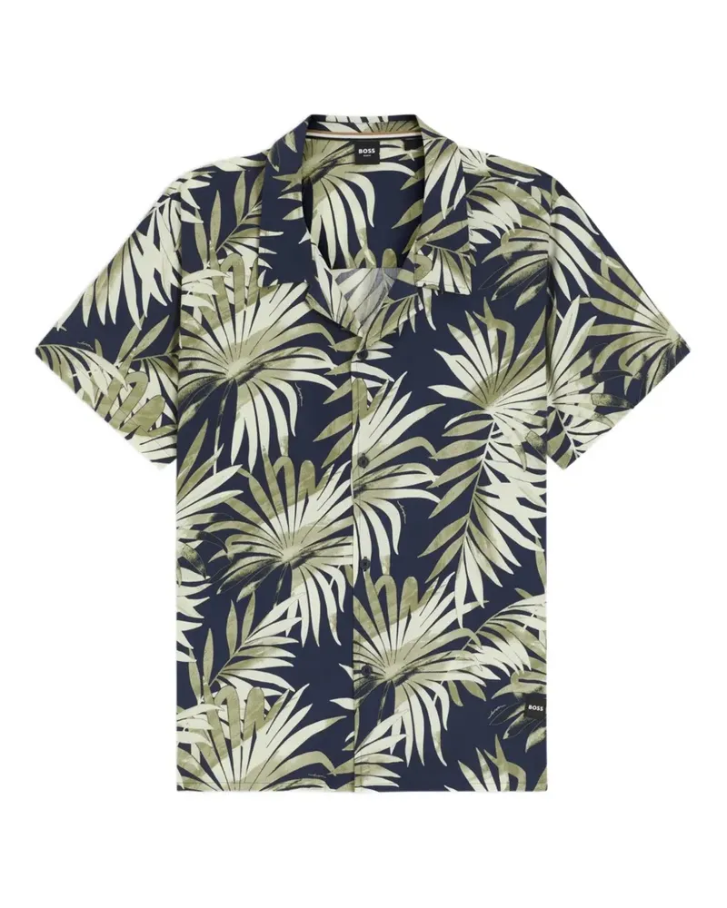 HUGO BOSS Hemd mit Palmenblatt-Print - Blau Blau