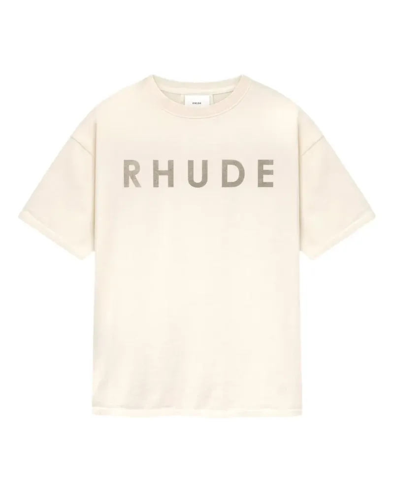 RHUDE T-Shirt im Distressed-Look - Weiß Weiß