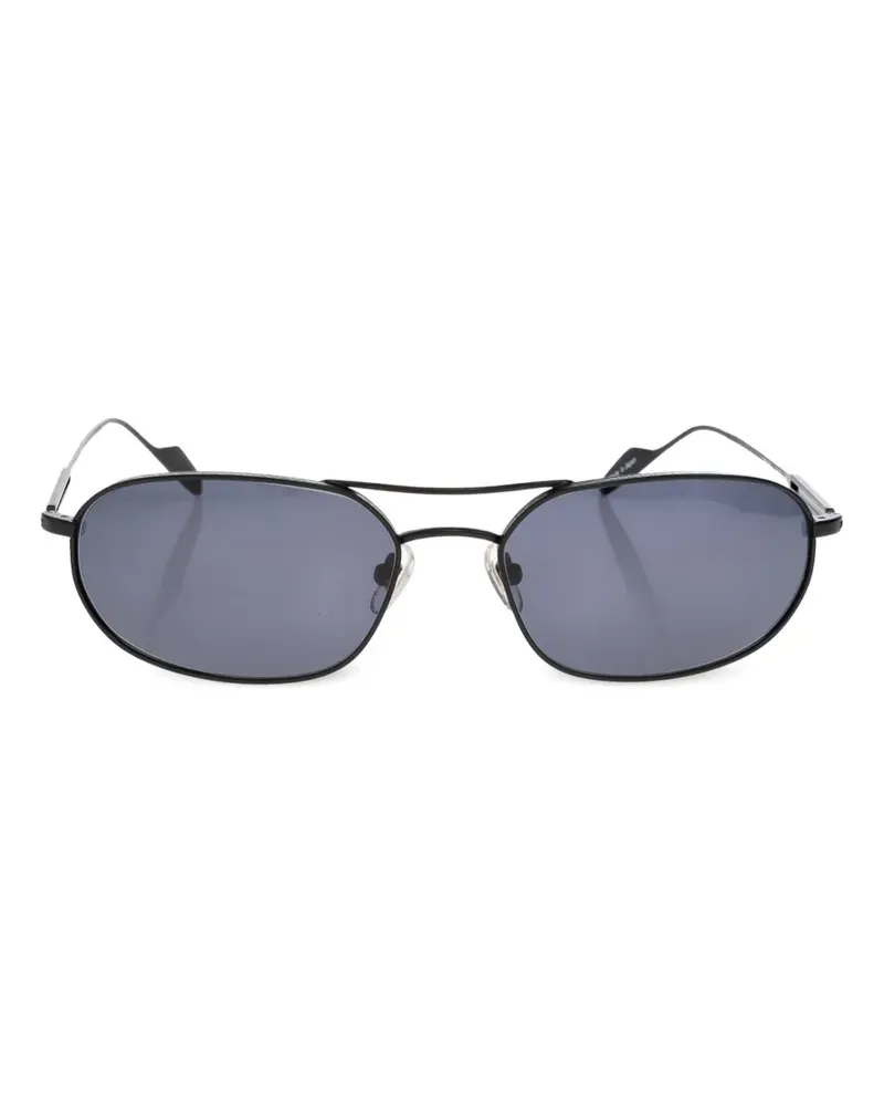 Yohji Yamamoto oval-frame sunglasses - Schwarz Schwarz