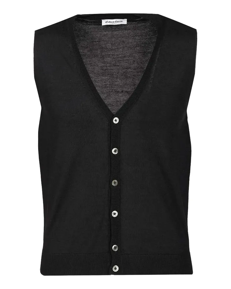 Al Duca D’Aosta 1902 fine-knit V-neck vest - Blau Blau