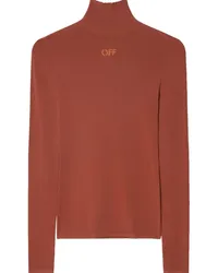 OFF-WHITE Pullover mit Intarsienmuster Rot