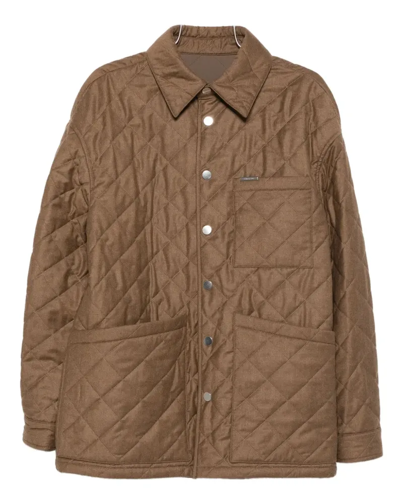 Ferragamo Gesteppte Jacke mit Rautenmuster - Nude Nude