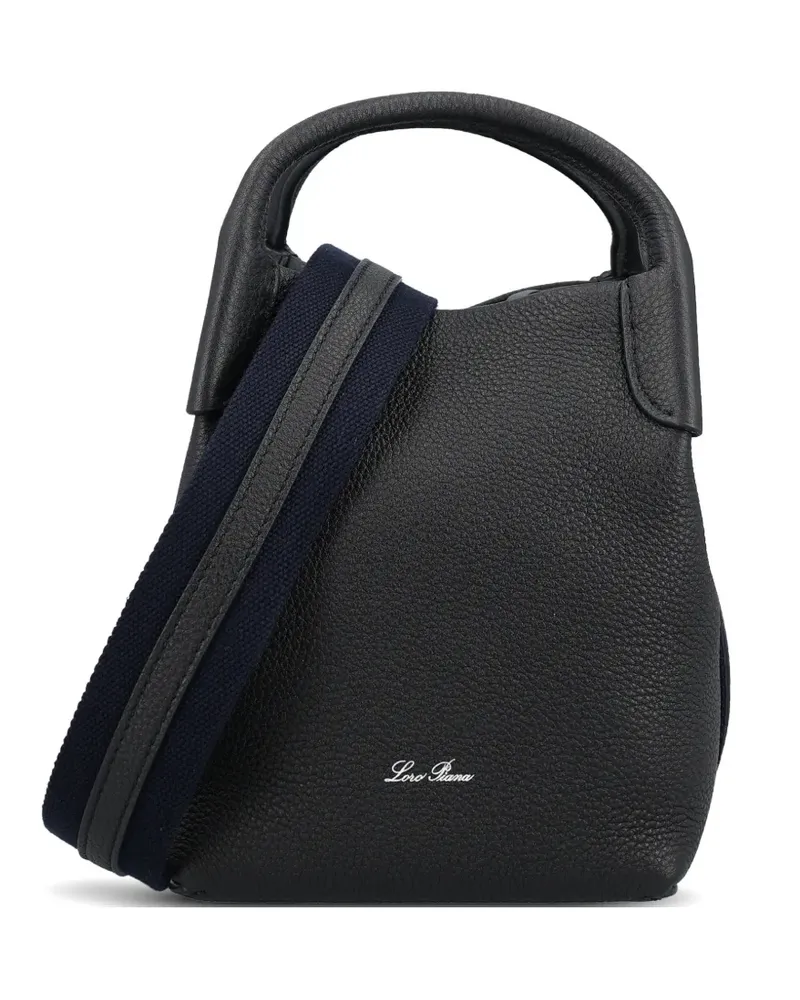 Loro Piana micro Bale leather tote bag - Blau Blau