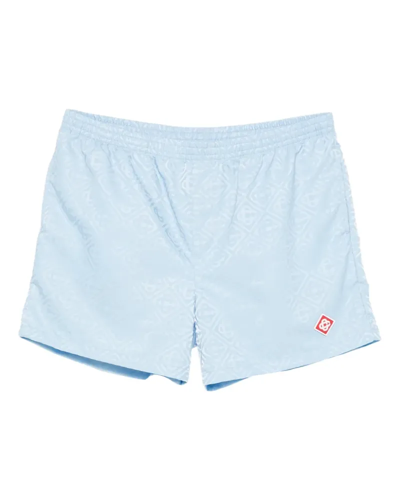 Casablanca Paris Badeshorts mit Logo-Jacquardmuster - Blau Blau