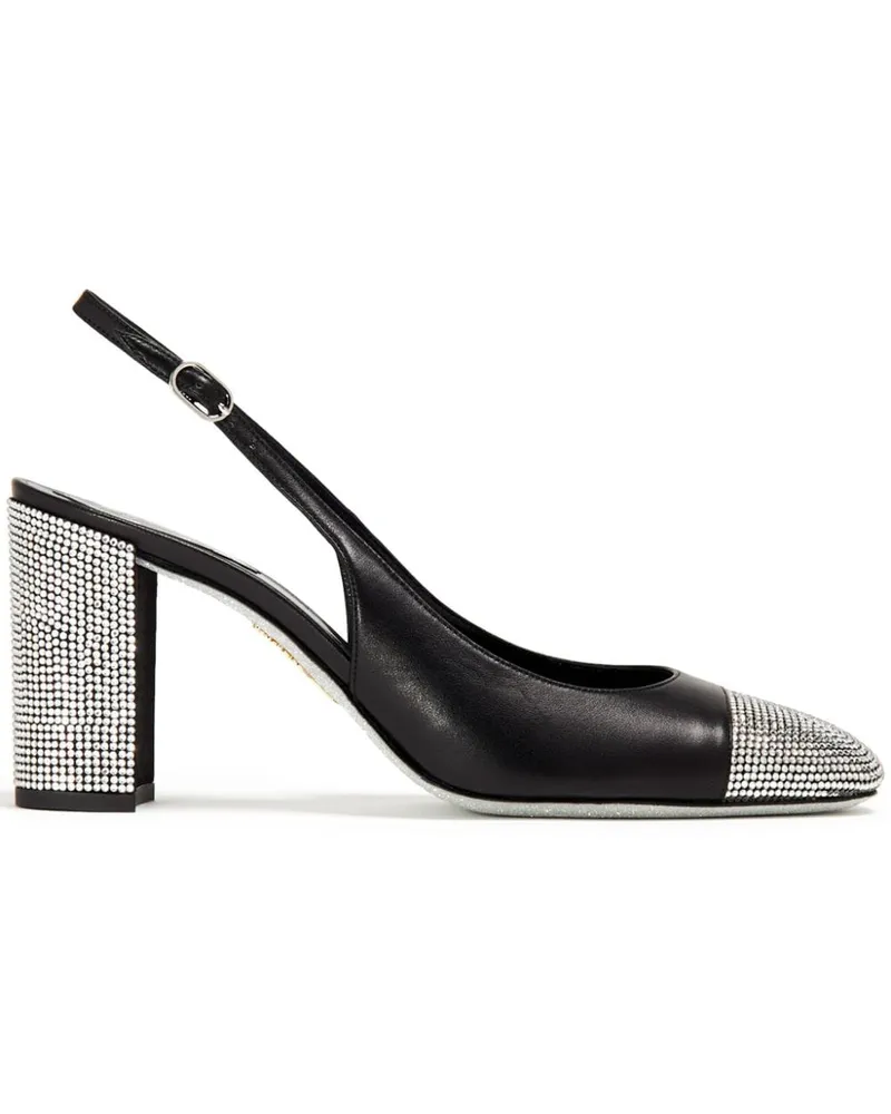 René Caovilla Pumps mit Kristallen 80mm Schwarz