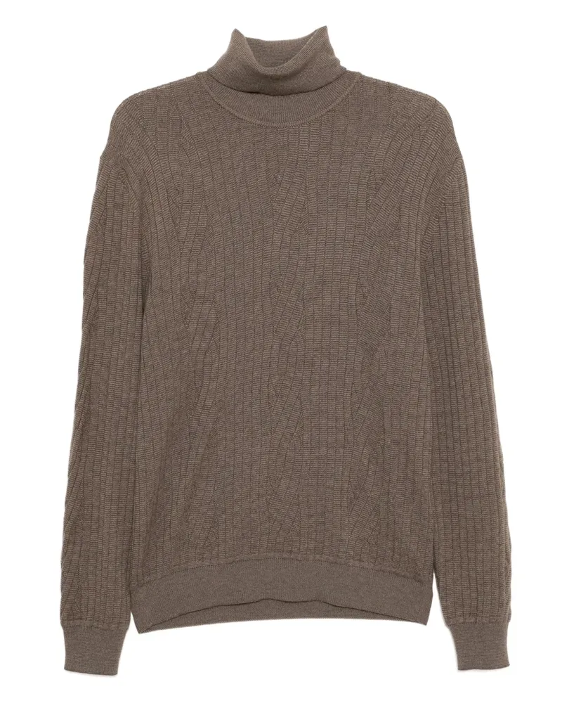 Brioni Sweatshirt mit Zopfmuster - Braun Braun