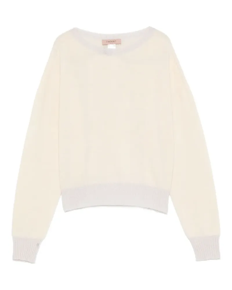 Twin-Set Pullover mit U-Boot-Ausschnitt - Nude Nude