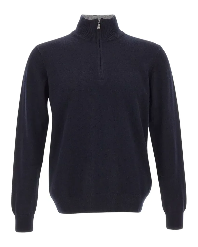 Della Ciana Pullover mit Reißverschluss - Blau Blau