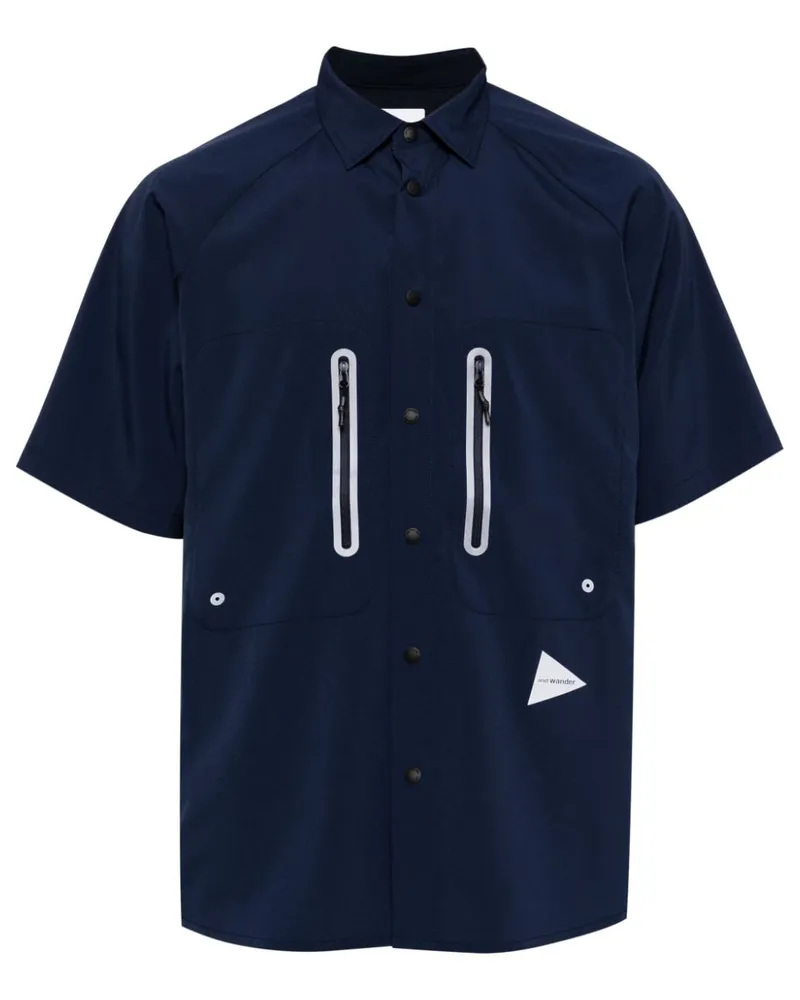 and wander Hemd mit Logo-Print - Blau Blau
