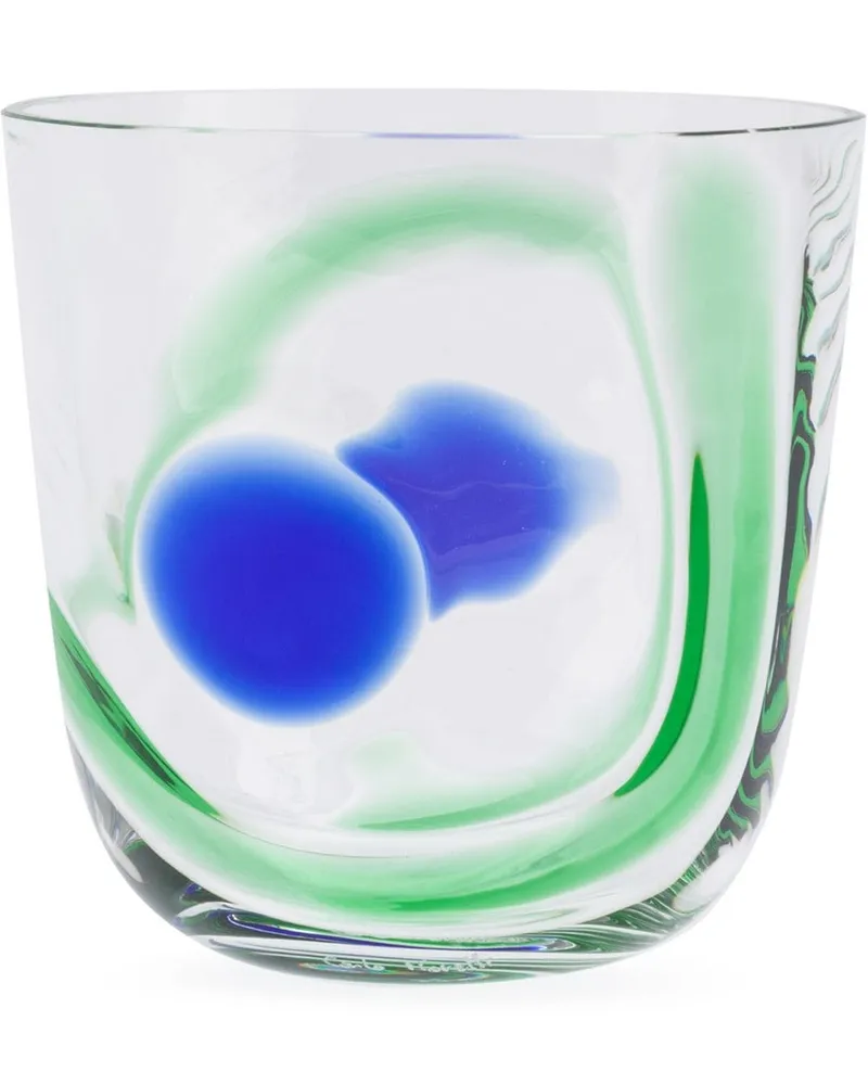 Carlo Moretti Gepunktetes Glas Blau
