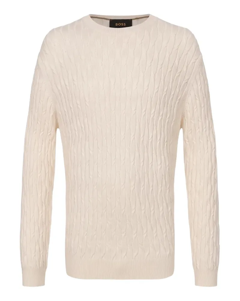 HUGO BOSS Pullover mit Zopfmuster - Nude Nude