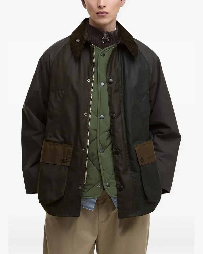 Barbour Bedale Jacke mit Cordkragen - Grün Grün