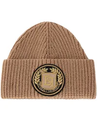 Elisabetta Franchi Beanie mit Logo-Patch Braun