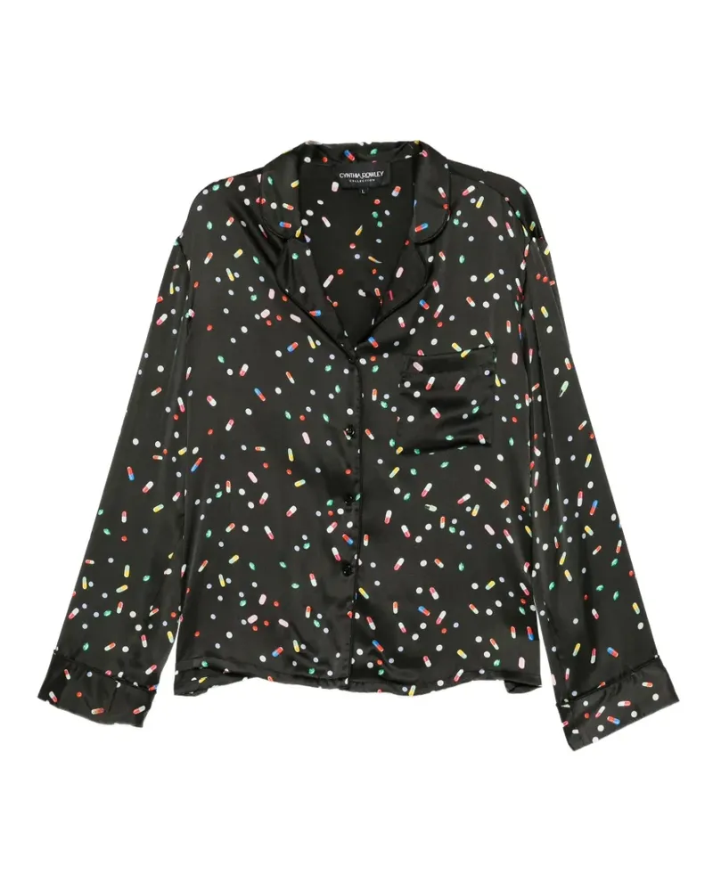 Cynthia Rowley Hemd mit Pillen-Print - Schwarz Schwarz