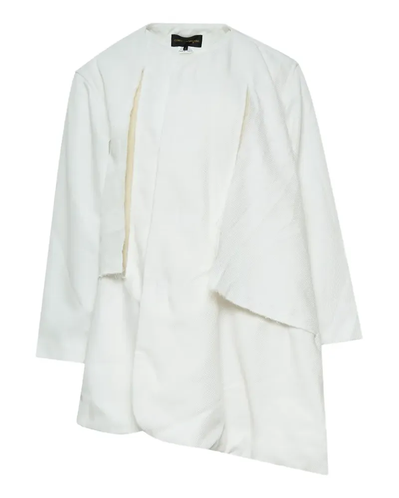 Comme des Garçons asymmetric frayed-edge jacket - Weiß Weiß