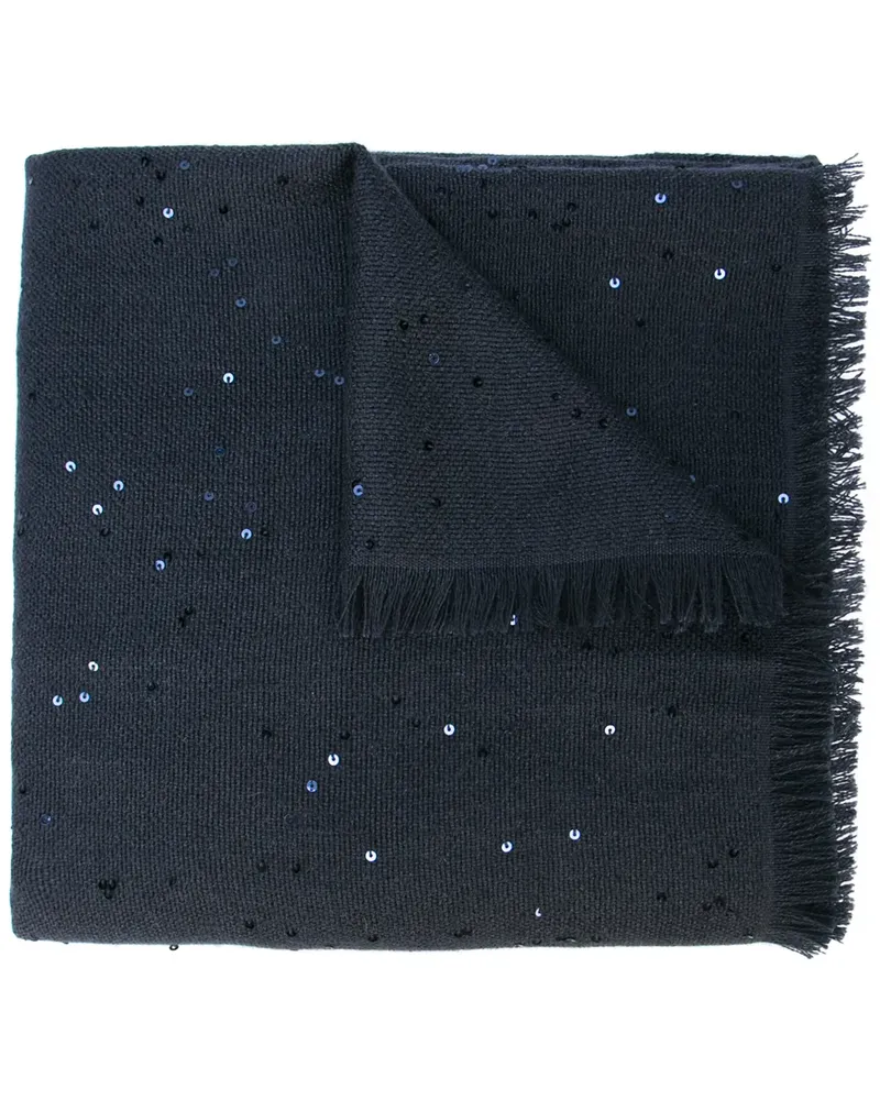 Brunello Cucinelli Schal mit Pailletten - Blau Blau