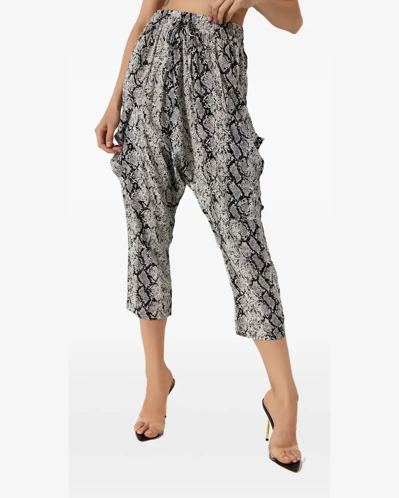 One Teaspoon snake-print cropped trousers - Grau Grau