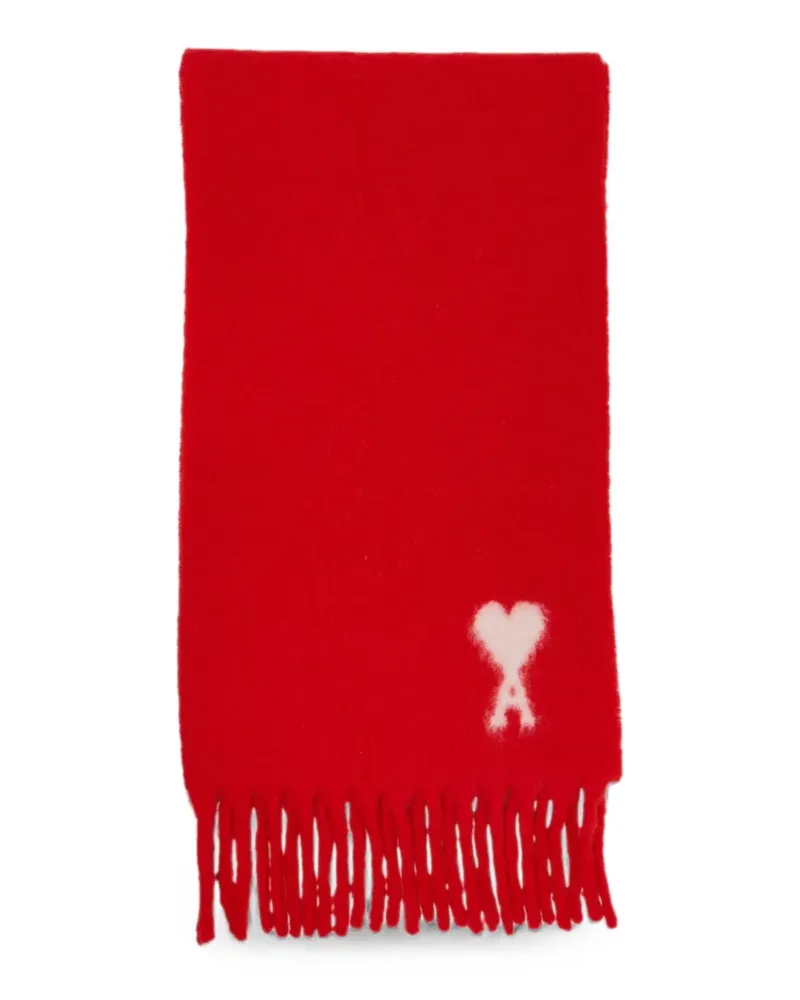 AMI Paris Ami de Coeur intarsia-knit scarf - Rot Rot