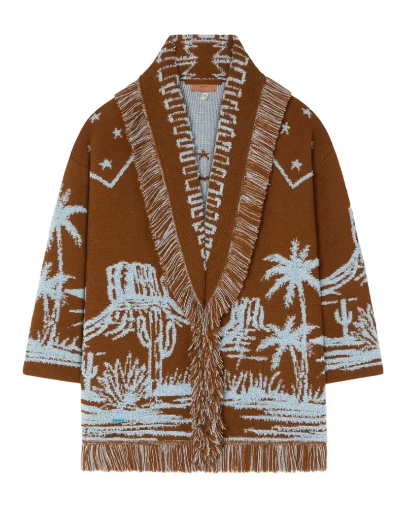 Alanui Canyon Spirit Jacquard-Cardigan mit Fransen - Braun Braun