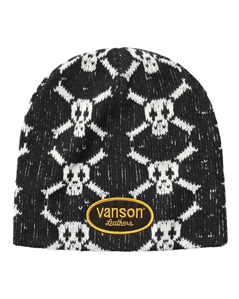 Supreme Being x Vanson Leathers® skull-pattern beanie hat - Schwarz Schwarz