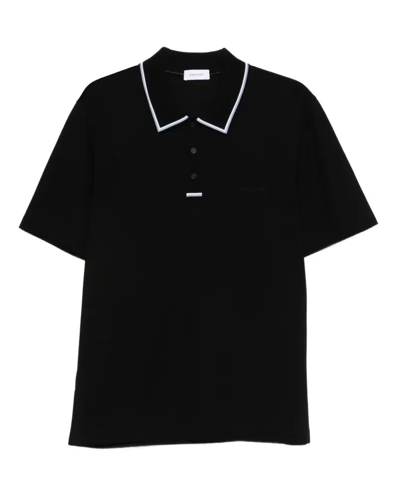 Ferragamo stripe-detail polo shirt - Schwarz Schwarz