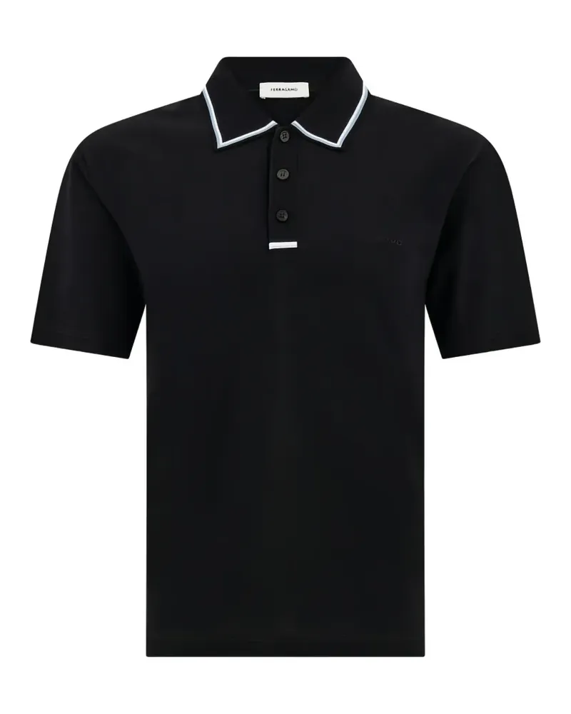 Ferragamo Poloshirt mit Streifendetail - Schwarz Schwarz