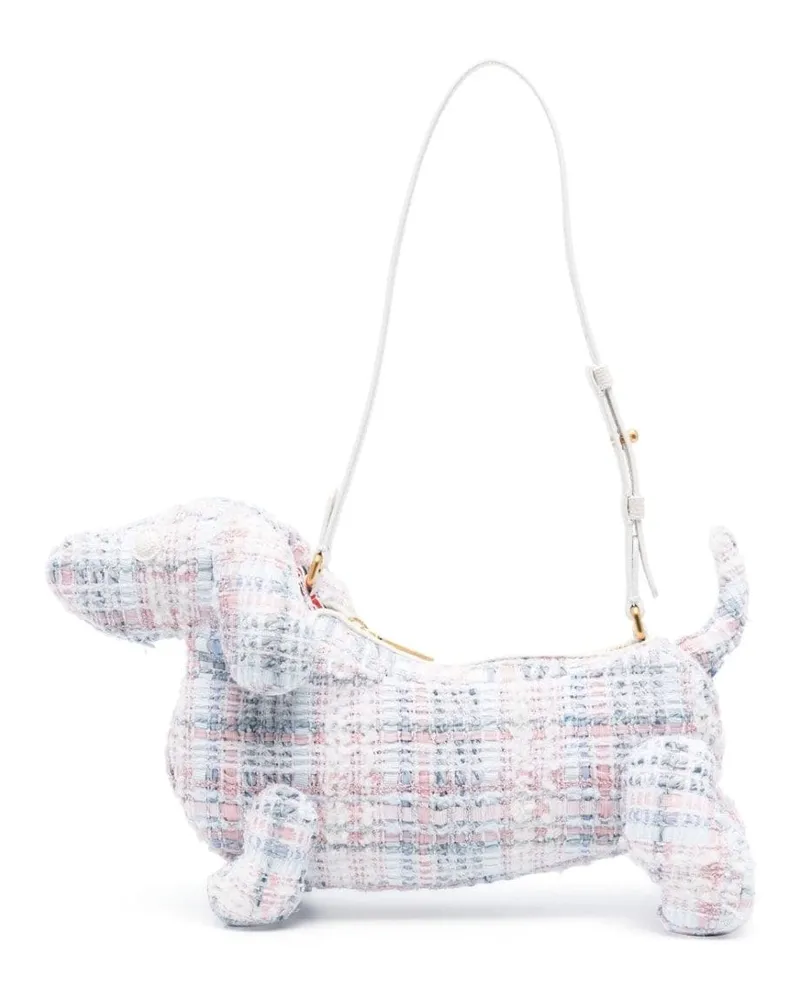 Thom Browne Hector Schultertasche aus Tweed - Weiß Weiß