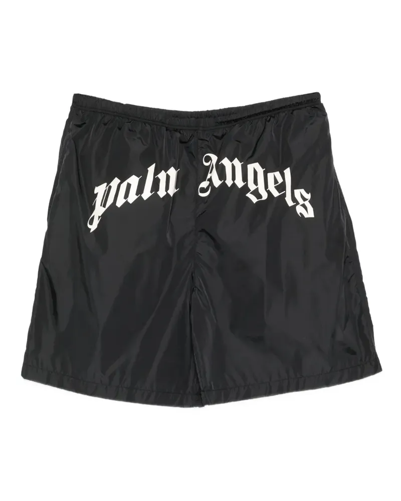 Palm Angels Badeshorts mit Logo-Print - Schwarz Schwarz