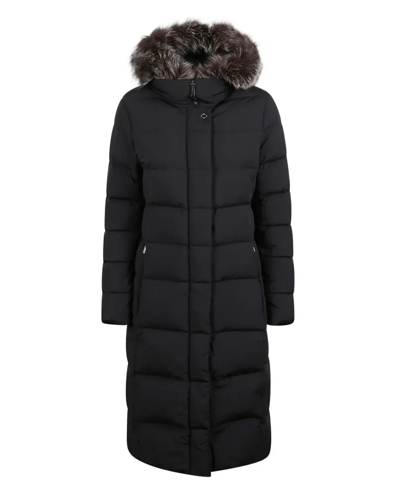 MOORER fur-trim coats - Schwarz Schwarz