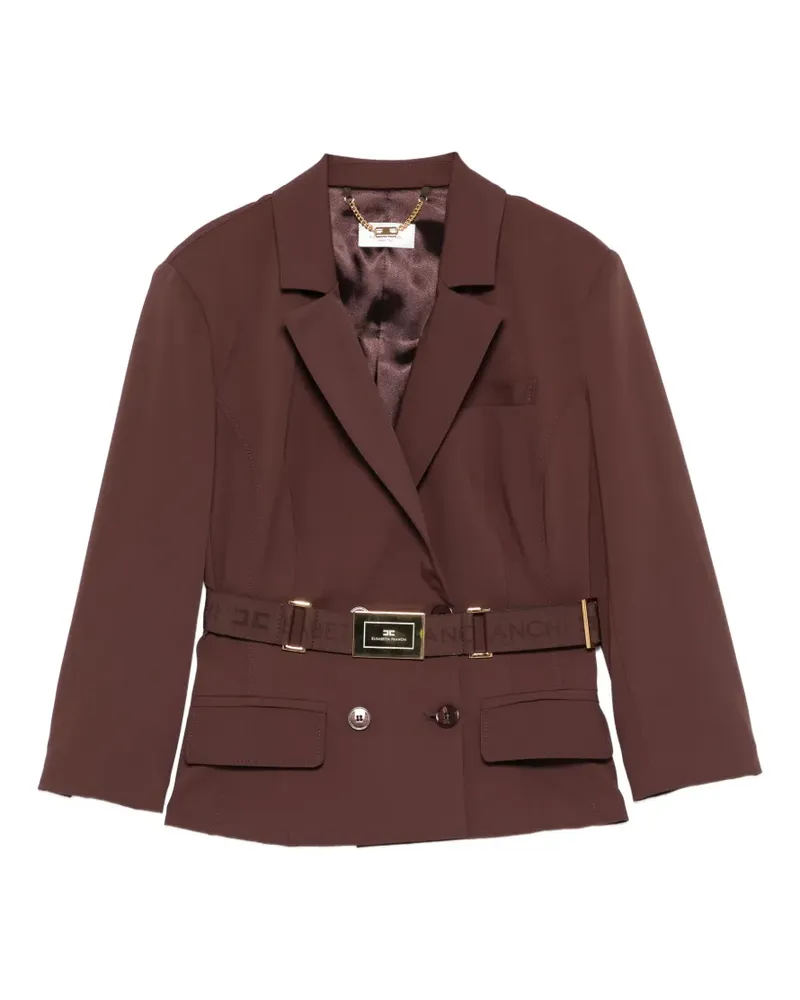 Elisabetta Franchi belted double-breasted blazer - Braun Braun