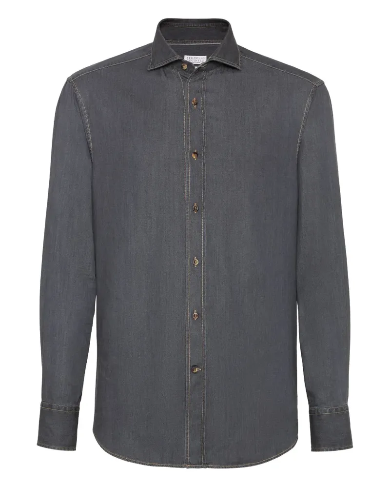 Brunello Cucinelli Klassisches Hemd - Grau Grau