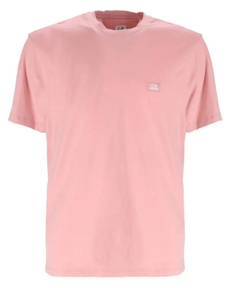 C.P. Company T-Shirt mit Logo-Patch - Rosa Rosa