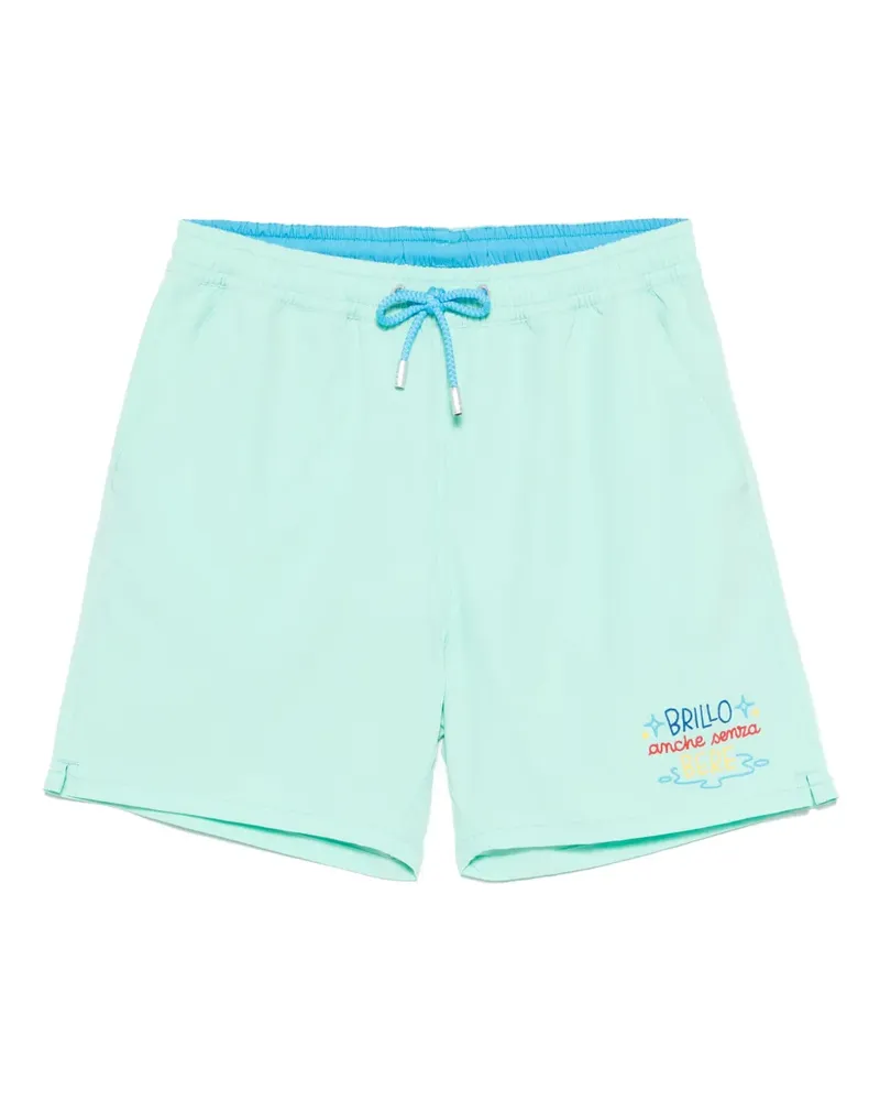 MC2 Saint Barth Badeshorts mit Logo-Patch - Grün Grün