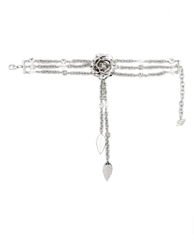 Blumarine Halskette mit Rosenmotiv - Silber Silber