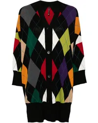 Pier Antonio Gaspari Cardigan mit Argyle-Intarsie Schwarz