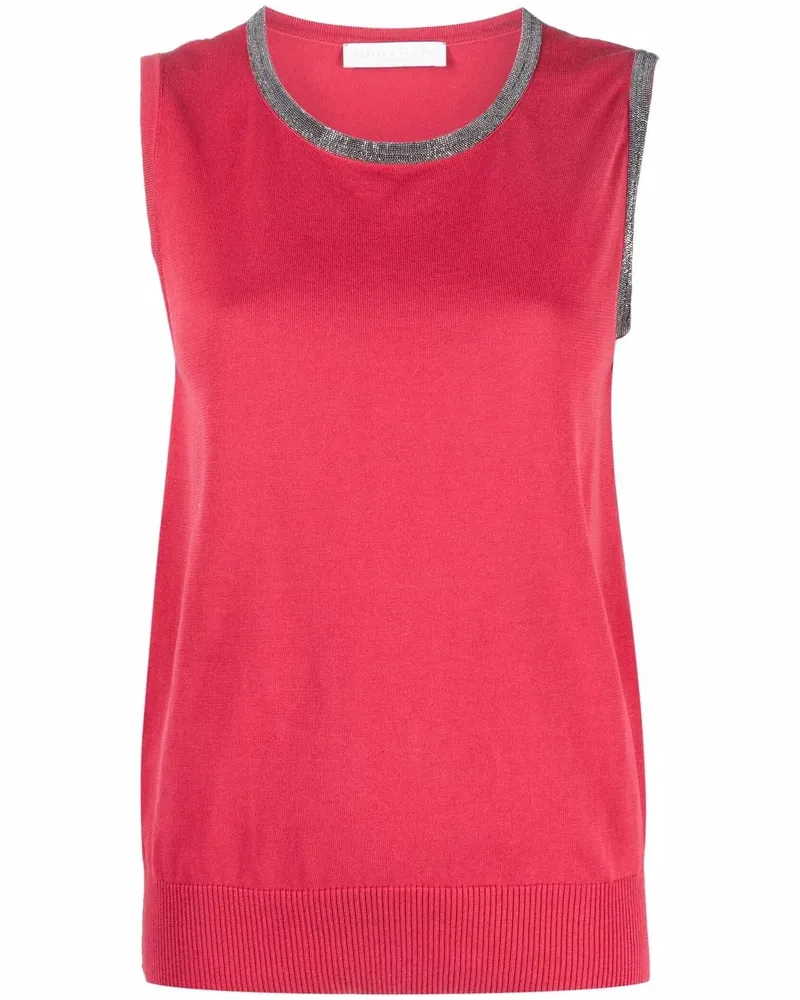 Fabiana Filippi Verziertes Oberteil aus Feinstrick - Rot Rot