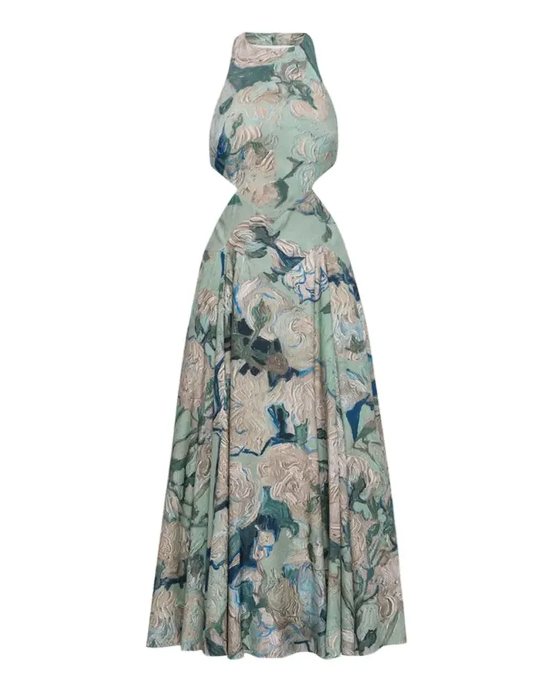 Givenchy floral-print halter-neck dress - Grün Grün