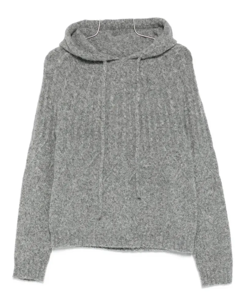Semicouture mélange-effect knit hoodie - Grau Grau