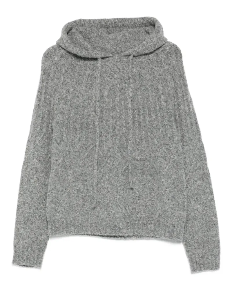 Semicouture Melierter Strick-Hoodie - Grau Grau