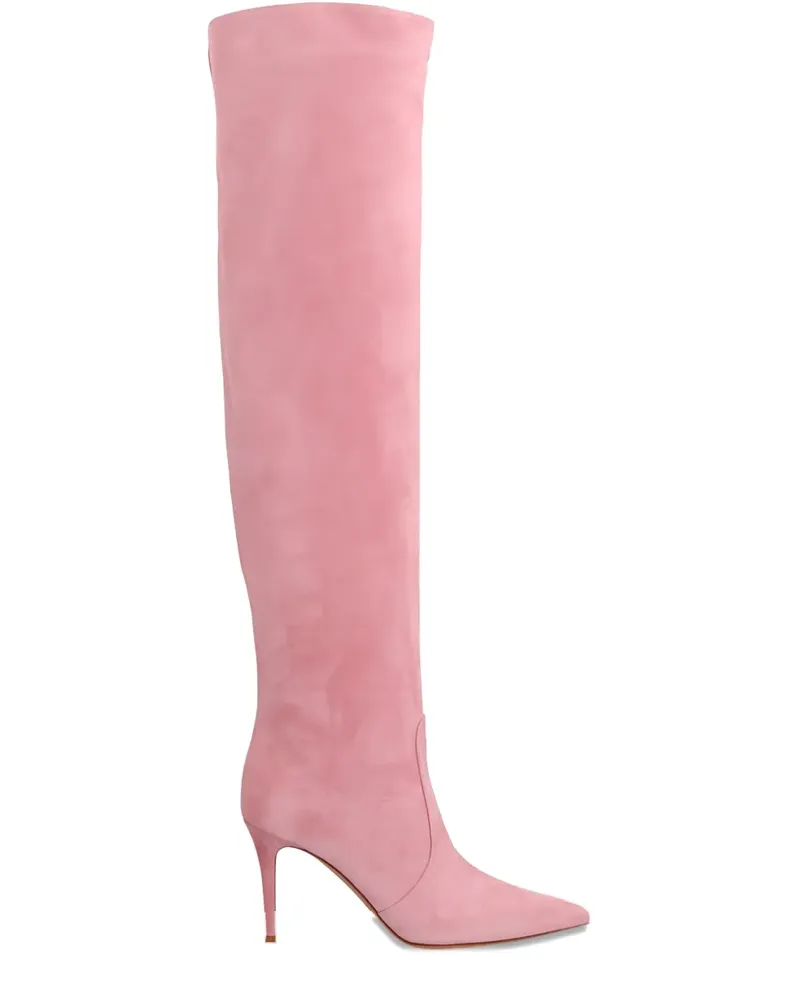 Gianvito Rossi 90mm Hansen suede knee-high boots - Rosa Rosa
