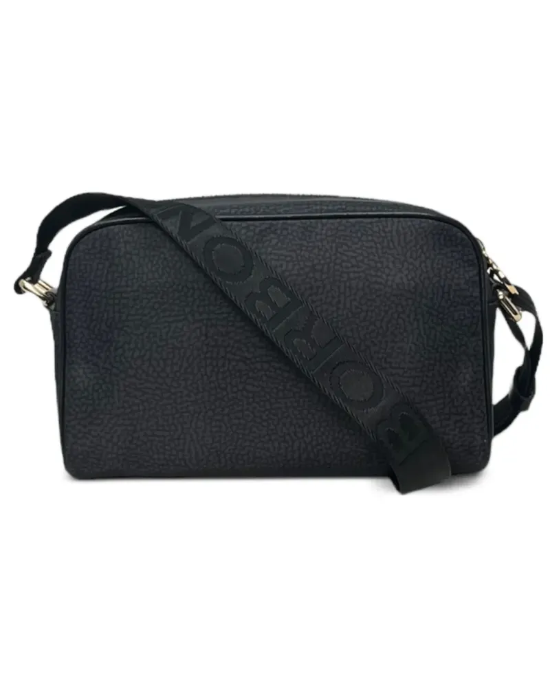 Borbonese Kleine Eco Line Umhängetasche - Schwarz Schwarz