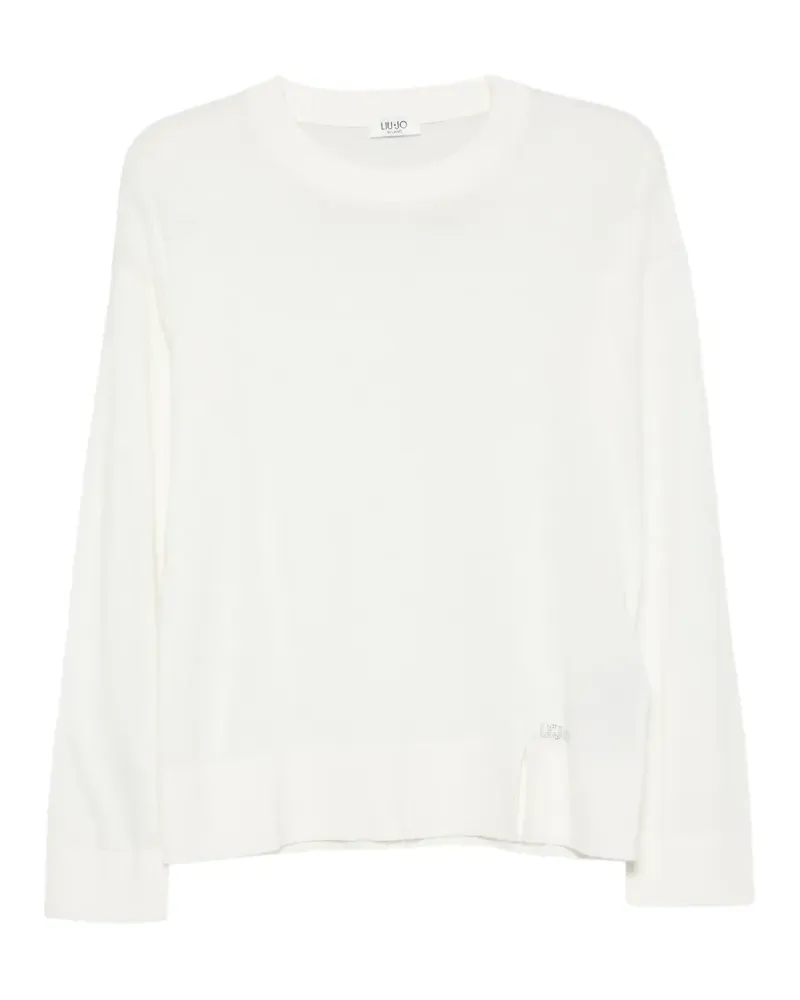 Liu Jo ribbed-trim fine-knit sweater - Weiß Weiß