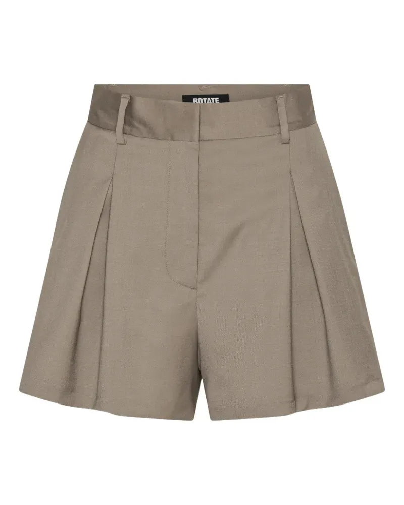 ROTATE Birger Christensen High-Waist-Shorts mit Falten - Grau Grau